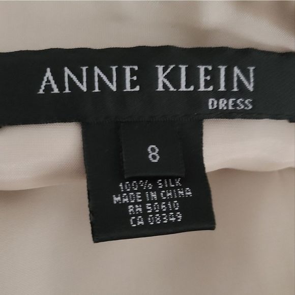 Anne Klein Black Pleated 100% Silk Spaghetti Strap Dress 8 - Picture 9 of 9